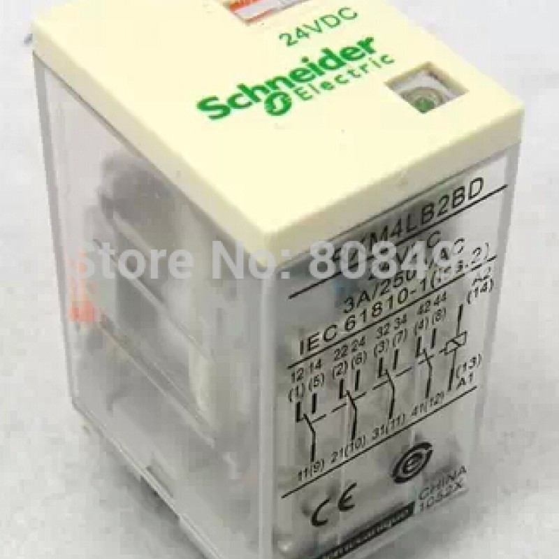 10pcs/Lot RXM4LB2BD TeSys D Plug Type Intermediate Relay DC 24V 3A 4 Pair Contact  with LED New