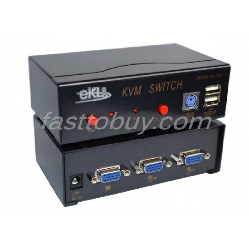 KVM Switcher series USB 2 ports ekl-21U One year quality assurance NEW