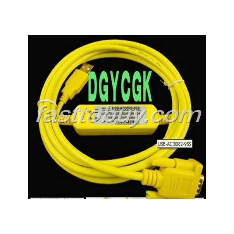 USB-FP1 USB interface PLC programming cable with communication indicator light for Panasonic FP1 PLC Length:3m Yellow Co