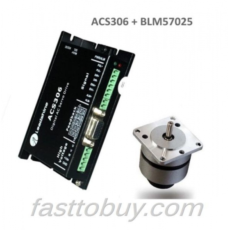 Leadshine 25W brushless DC servo set (drive ACS306 + motor BLM57025) New