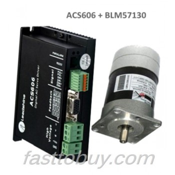 Leadshine 130W brushless DC servo set (drive ACS606 + motor BLM57130) New
