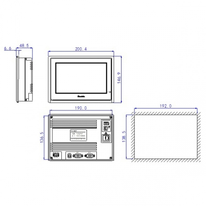 7 Inch 800x480 Ethernet Adjustable Brightness HMI XINJE TG765-ET  New with USB program download Cable