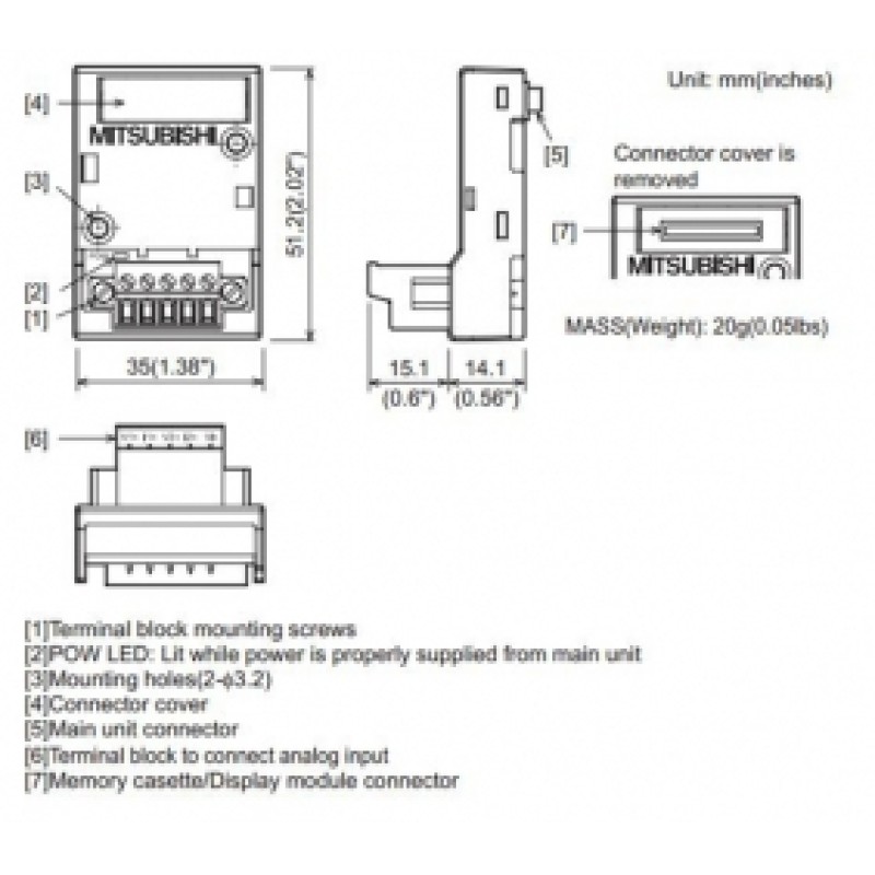2AI 5V DC Mitsubishi FX3G-2AD-BD Expansion Boards for upgrade FX1N Original Brand New