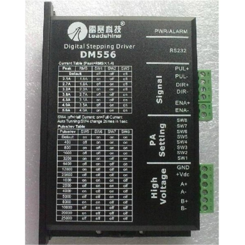 Leadshine Dual shaft NEMA23 57mm 314oz-in 2.2N.M 18-50VDC 2phase Stepper motor Drive kits 57HS22-C+DM556