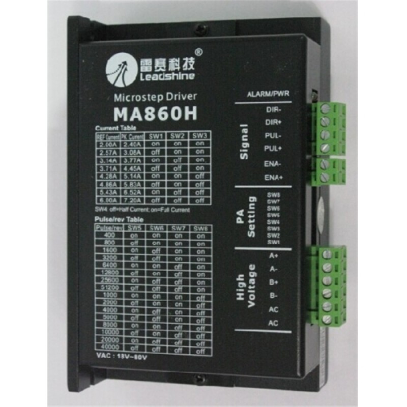 2ph 57mm NEMA23 86mm NEMA34 motor Digital Stepper Drive MA860H 20-50VAC/36-80VDC 2.4-7.2A Leadshine New for CNC