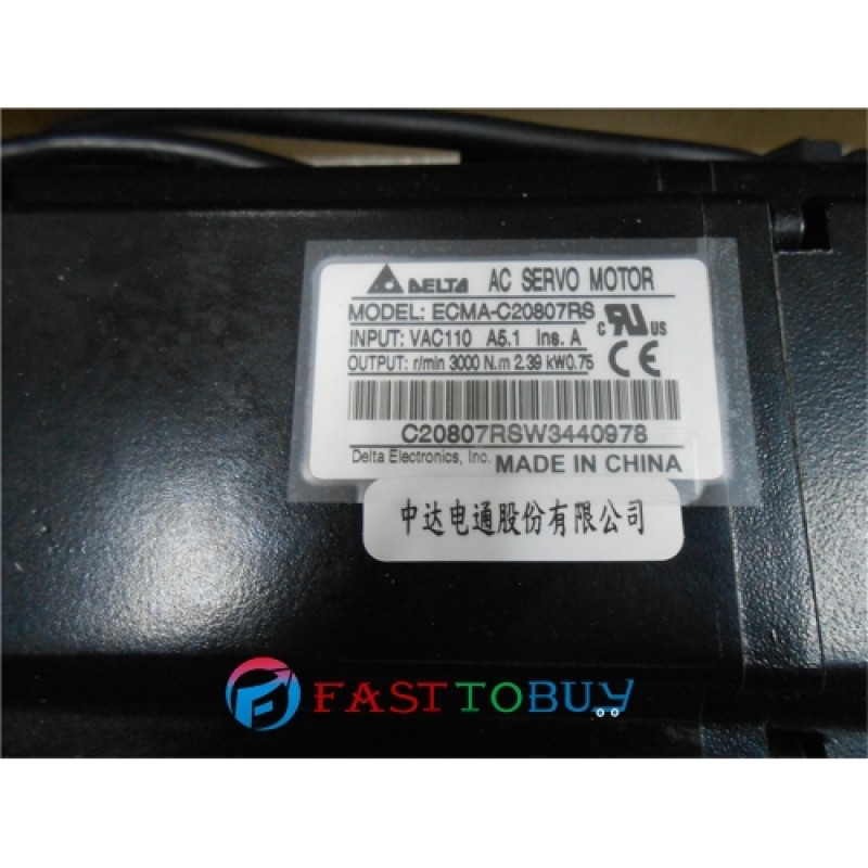 ECMA-C20807RS Delta AC Servo Motor 220V 750W 2.39NM 3000rpm with Keyway Oil Seal New