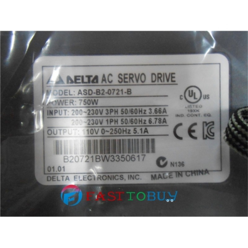 ECMA-C20807RS+ASD-B2-0721-B Delta 220V 750W 2.39NM 3000RPM 80mm AC Servo Motor Drive kits Oil Seal with 3M cable