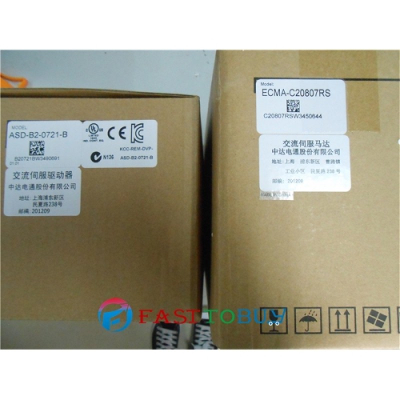 ECMA-C20807RS+ASD-B2-0721-B Delta 220V 750W 2.39NM 3000RPM 80mm AC Servo Motor Drive kits Oil Seal with 3M cable