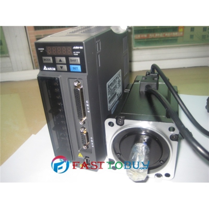 ECMA-C20807R6+ASD-B2-0721-B Delta 220V 750W 2.39NM 3000RPM 80mm AC Servo Motor Drive kits Oil Seal with 3M cable