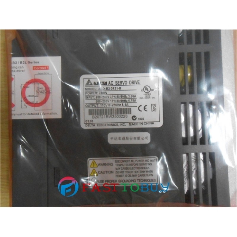 ECMA-C20807R6+ASD-B2-0721-B Delta 220V 750W 2.39NM 3000RPM 80mm AC Servo Motor Drive kits Oil Seal with 3M cable