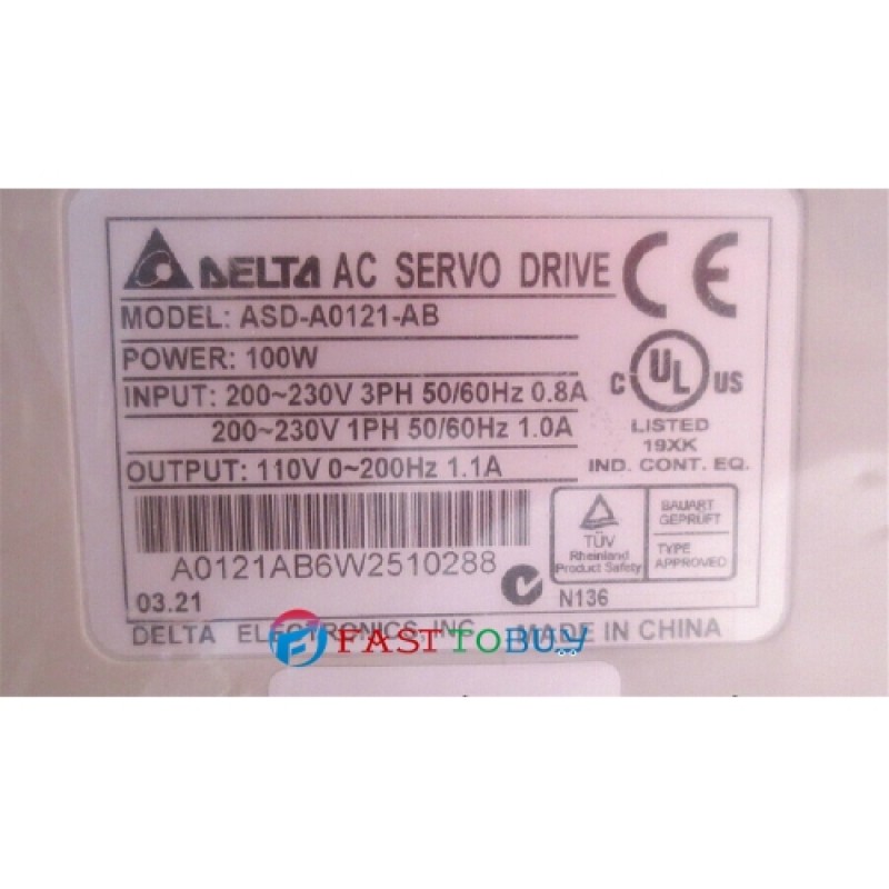 ECMA-C30401FS+ASD-A0121-AB Delta 220V 100W 0.32NM 3000RPM 40mm AC Servo Motor Drive kits brake 2500ppr with 3M cable