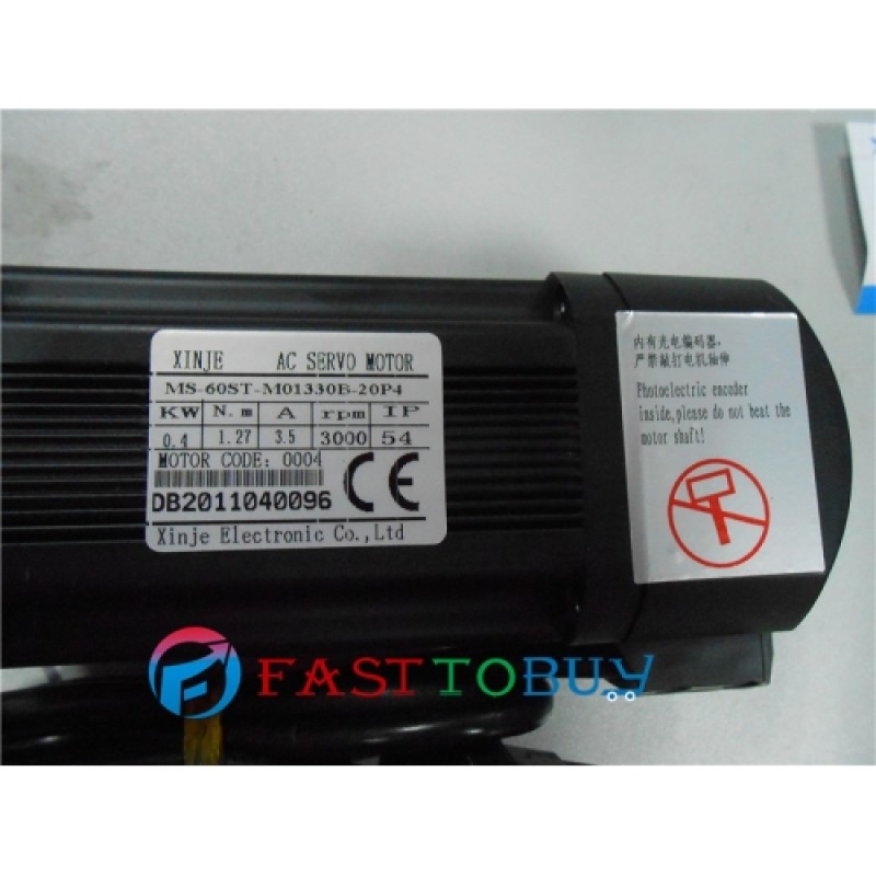AC Servo Motor Drive kits 220VAC 0.4KW 400W 1.27NM 3000rpm 60mm Keywaybrake with 3M cable
