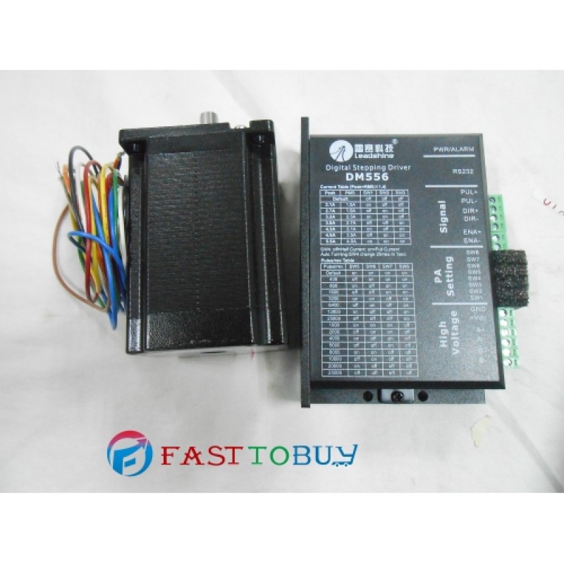 Leadshine 2-phase Stepper Set (Drive + Motor) DM556 + 57HS22-A(Single shaft) 2.2N.m New