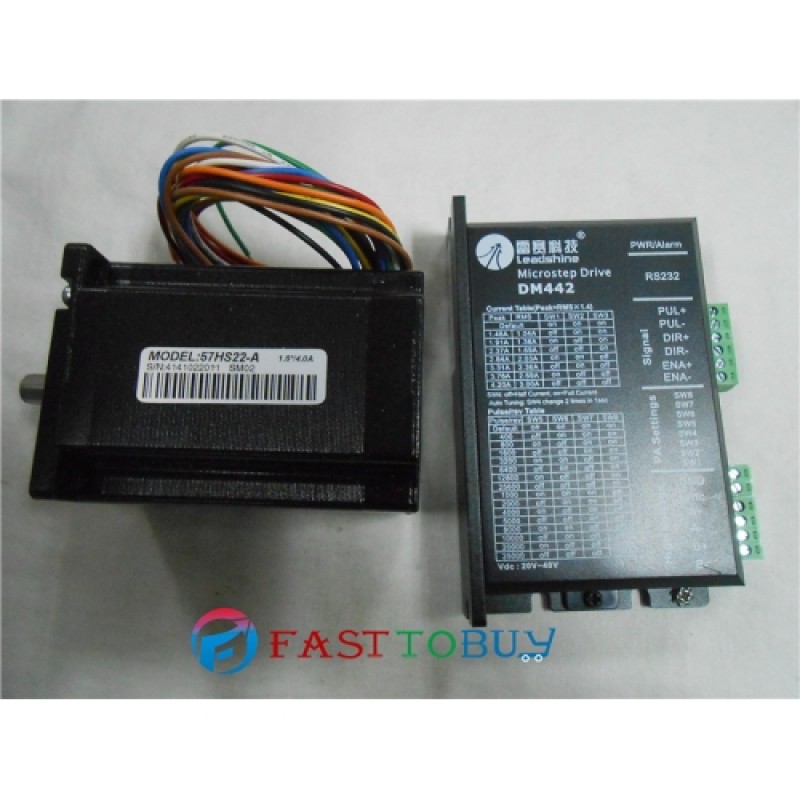 Leadshine 2 phase motor unipolar 198.24(1.4)NM 57HS22-A + DM442 2 phase  drive 20-40DCV 0.5-4.2A original brand new
