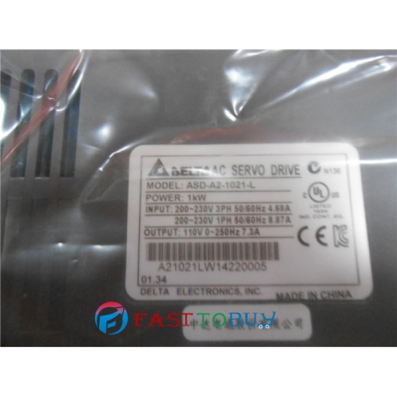 ASD-A2-1021-L Delta AC Servo Drive 1ph 220V 1KW 7.3A with Full-Closed Control New