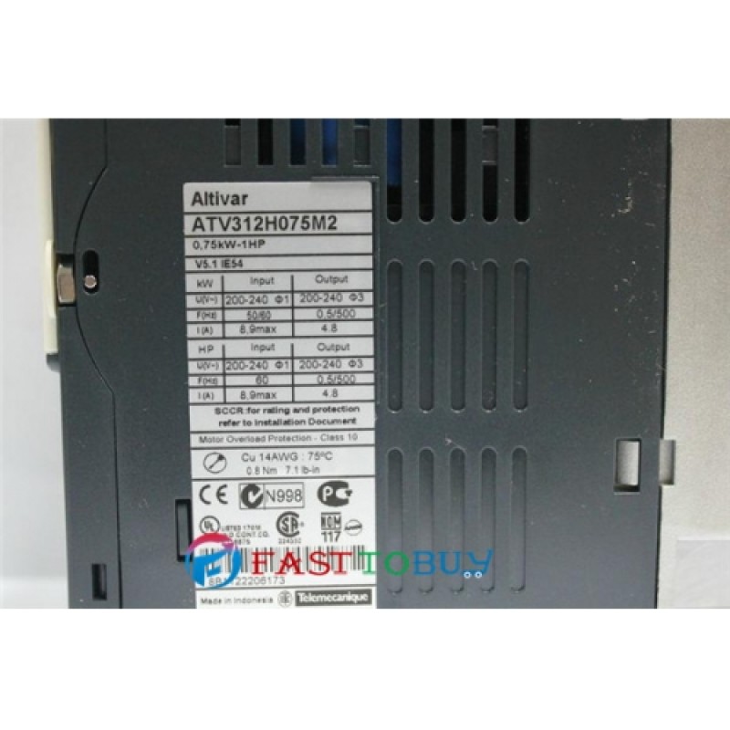ATV312H075M2 VFD Inverter  Input 1ph 220V Output 3ph 220V 4.8A 0.5~500Hz 0.75KW 1HP with EMC New
