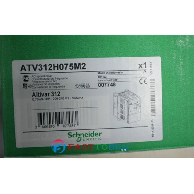 ATV312H075M2 VFD Inverter  Input 1ph 220V Output 3ph 220V 4.8A 0.5~500Hz 0.75KW 1HP with EMC New