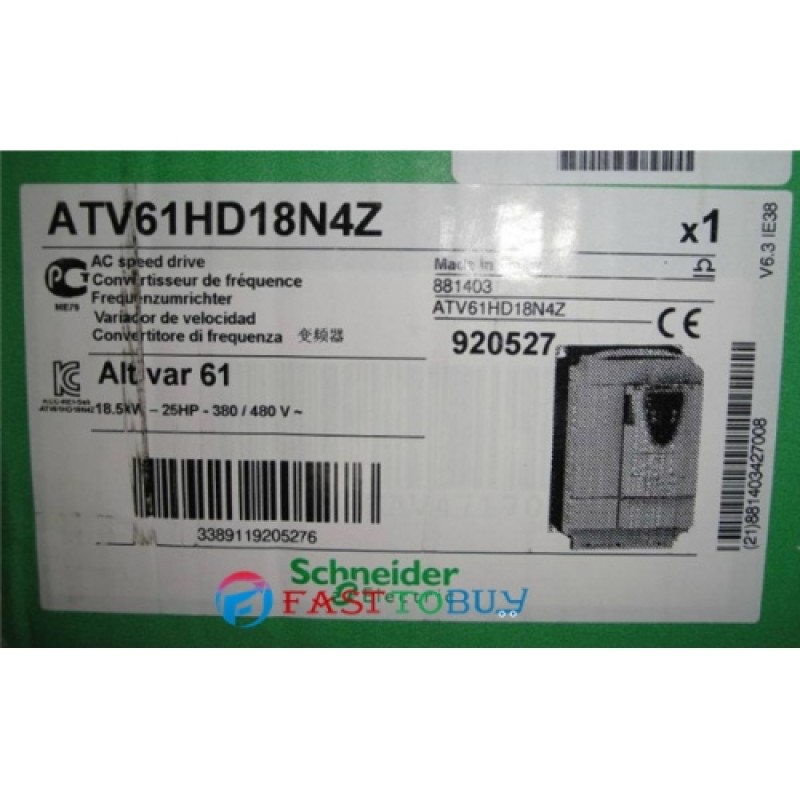ATV61HD18N4Z VFD Inverter  Input 3ph 380V Output 3ph 380~480V 41A 0.1~500Hz 18.5KW 25HP New
