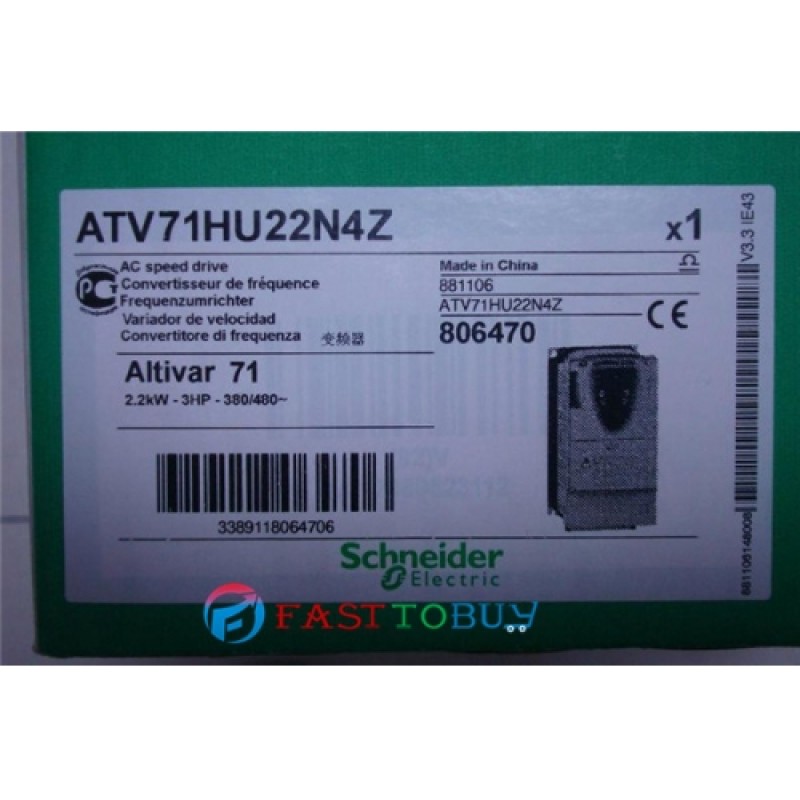 ATV71HU22N4Z VFD Inverter  Input 3ph 380V Output 3ph 380~480V 5.8A 0.1~599Hz 2.2KW 3HP  New