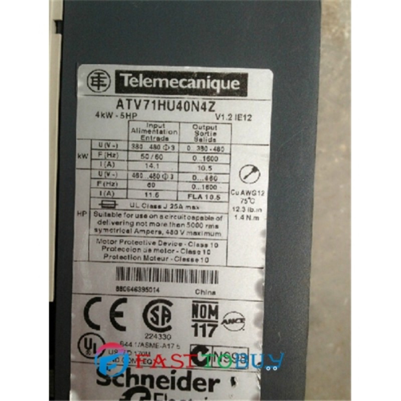 ATV71HU40N4Z VFD Inverter  Input 3ph 380V Output 3ph 380~480V 10.5A 0.1~599Hz 4KW 5HP New