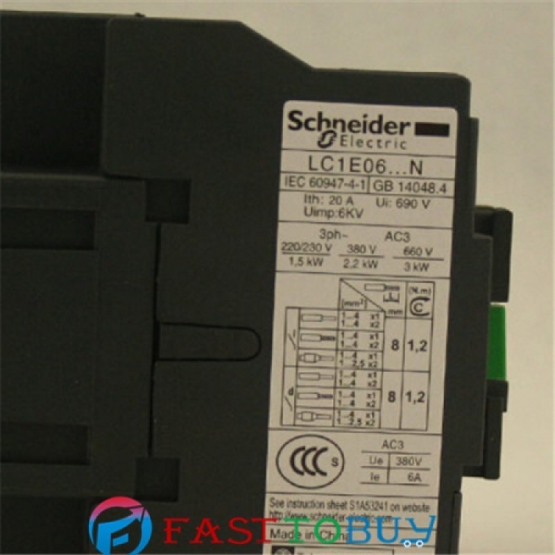 LC1E0610M5N AC220V 6A 1NO EasyPact TVS Contactor New