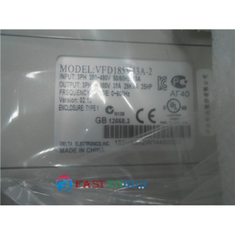 Delta AC Motor Drive Inverter VFD185V43A-2 VFD-VE Series 25HP 3 phase 380V 18.5KW New