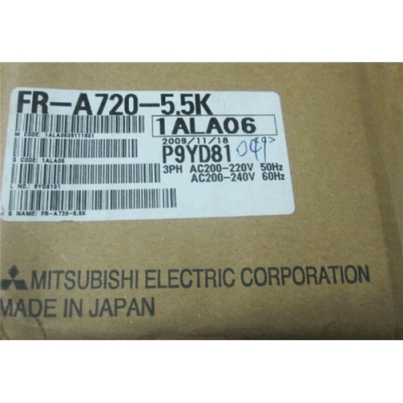 FR-A720-5.5K VFD Variable Frequency Drive input 3 ph 220V output 3 ph 200~240V 24A 5.5KW 0.2~400Hz