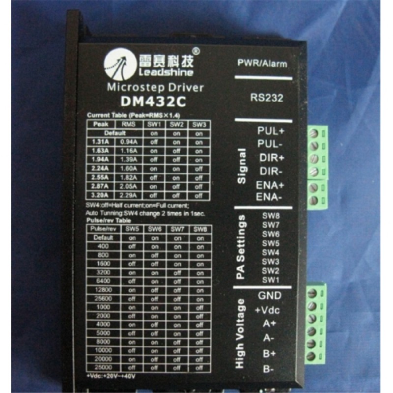 Pneumatic Marking Machine CNC Stepper Drive Motor Leadshine 42HS08+DM422C-64 2ph 101oz-in 0.71NM NEMA17 42mm 18-40VDC Mi