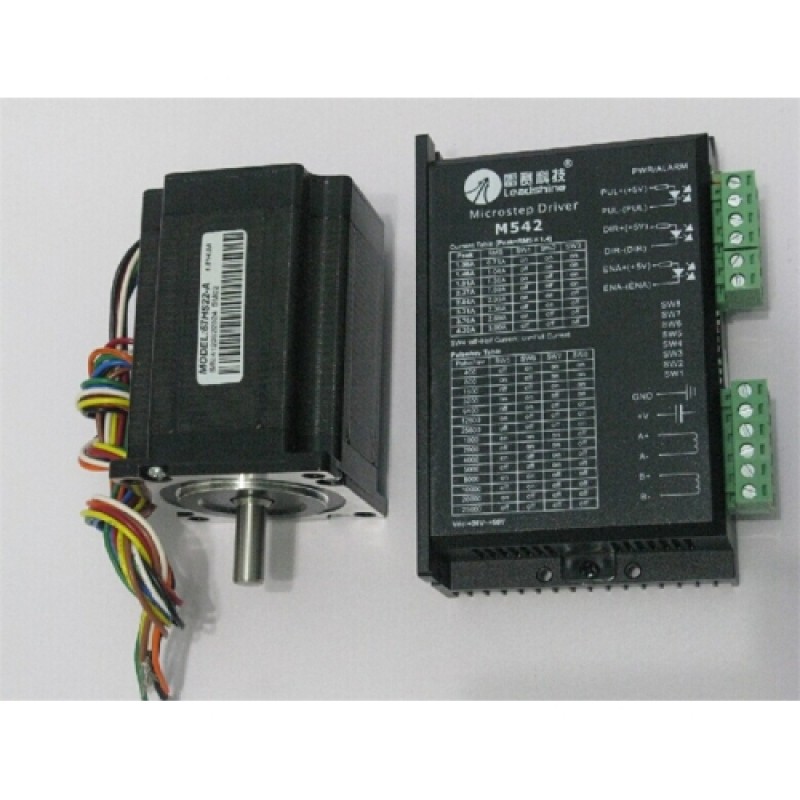 Stepper Motor Drive 2ph 4A 2.2NM NEMA23 57mm Single shaft 24-50VDC For CNC Engraving Machine 57HS22-A+M542