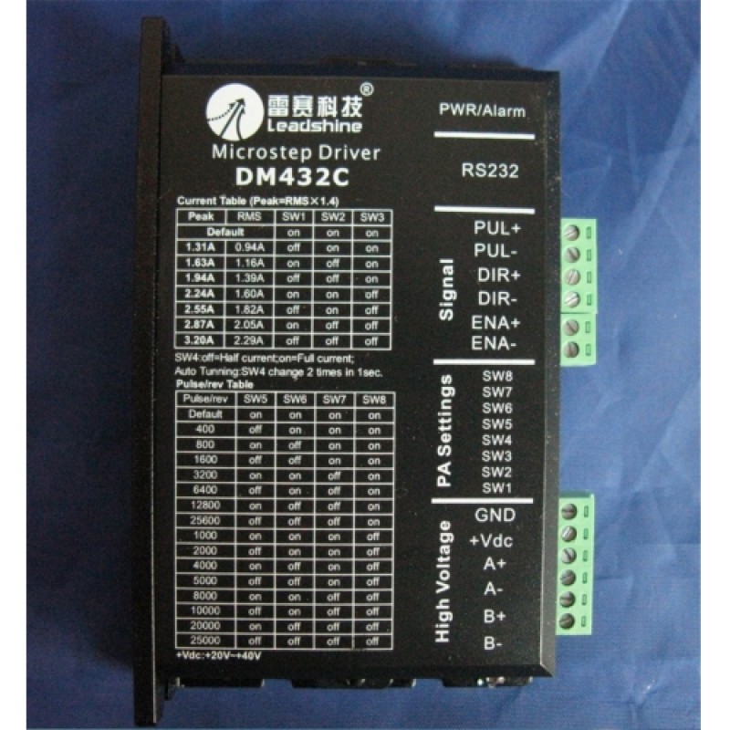2ph 42mm NEMA17 57mm NEMA23 motor DSP Digital Stepper Drive DM432C 18-40VDC 1.3-3.2A Leadshine New