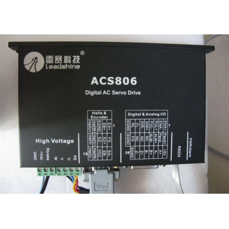 Brushless DC Servo Motor Dirve Kit 180W Square Flange 6.7A 0.57NM 3000RPM 20~80VDC BLM57180-1000+ACS806