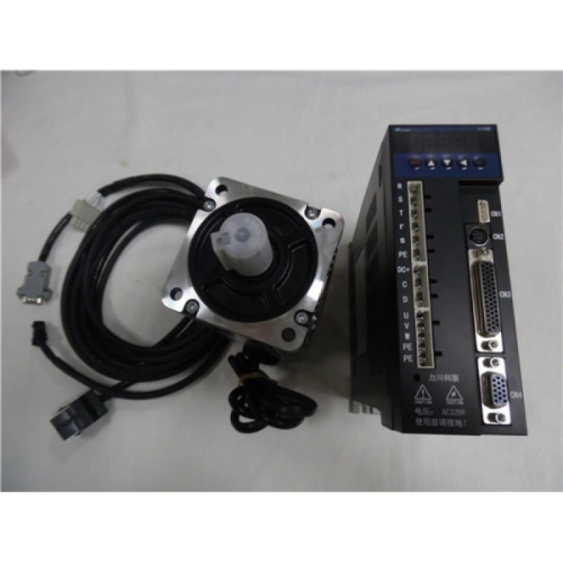 1PH 220V 80mm 4NM 1kW 2500RPM 4.4A AC servo motor drive Kit 3M Cable LCMT-10L02NB-80M04025B+LCDB2-102002-LB822