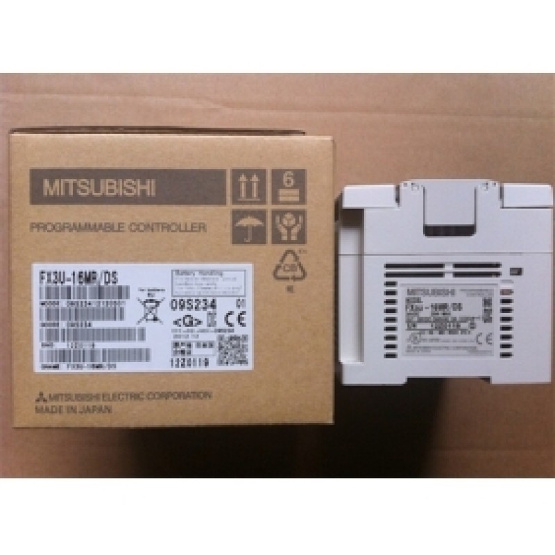 FX3U-16MR-DS PLC 24V DC 8DI 8DO Relay Mitsubishi with Programing Cable