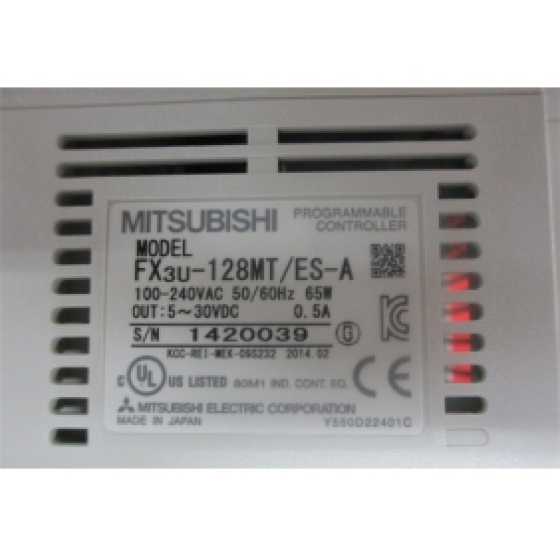 FX3U-128MT-ES-A PLC 100?40V AC 64DI 64DO Transistor with Programing Cable Mitsubishi
