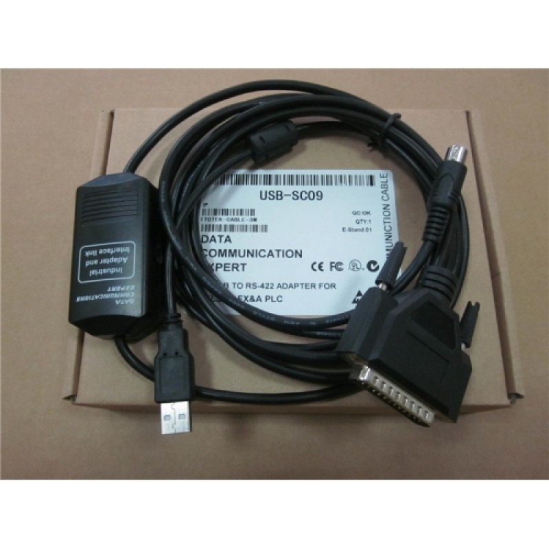 USB-SC09 USB/RS422 interface PLC programming cable For Mitsubishi FX & A series programmer with communication indicator 