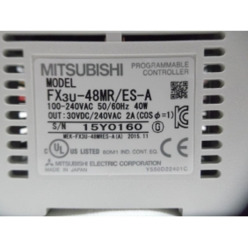 FX3U-48MR-ES-A PLC 100?40V AC 24DI 24DO Relay Mitsubishi with Programing Cable
