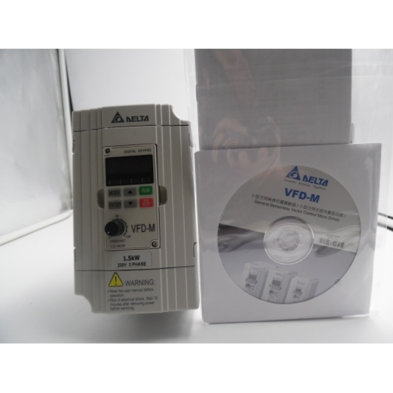 Delta Inverter VFD drive VFD015M23A 3Phase 220V 1.5KW 2HP 0.1~400Hz Milling &Woodworking machine