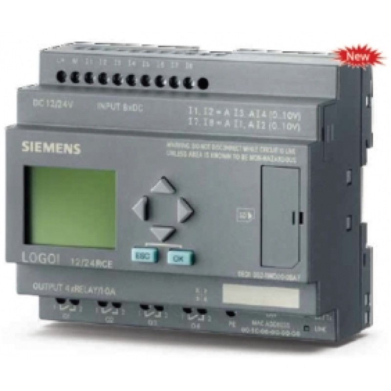 8DI/4AI 4DO 12/24VDC SIEMENS 6ED1052-1MD00-0BA6 LOGO PLC