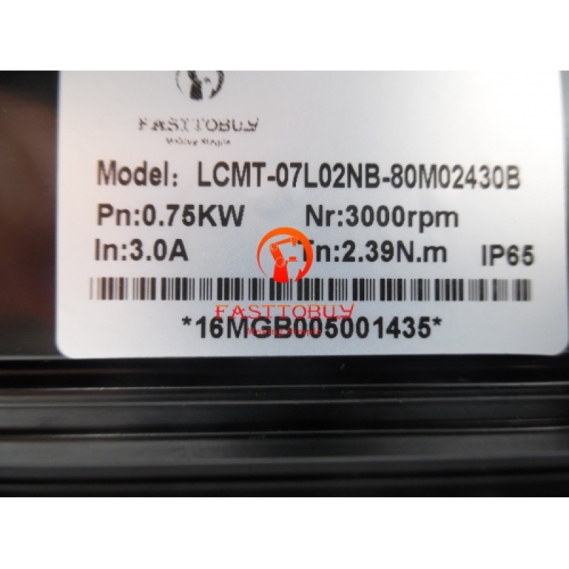 1PH 220V 80mm 2.4NM 750W 3000RPM 3A AC servo motor drive Kit 3M Cable LCMT-07L02NB-80M02430B+LCDB2-072002-LB822