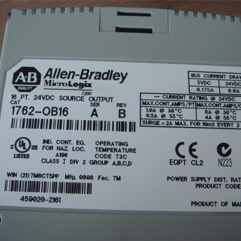 1762-OB16 AB Allen-Bradley PLC 24VDC 16 Outputs Digital Output Module 1762 Series Original brand new