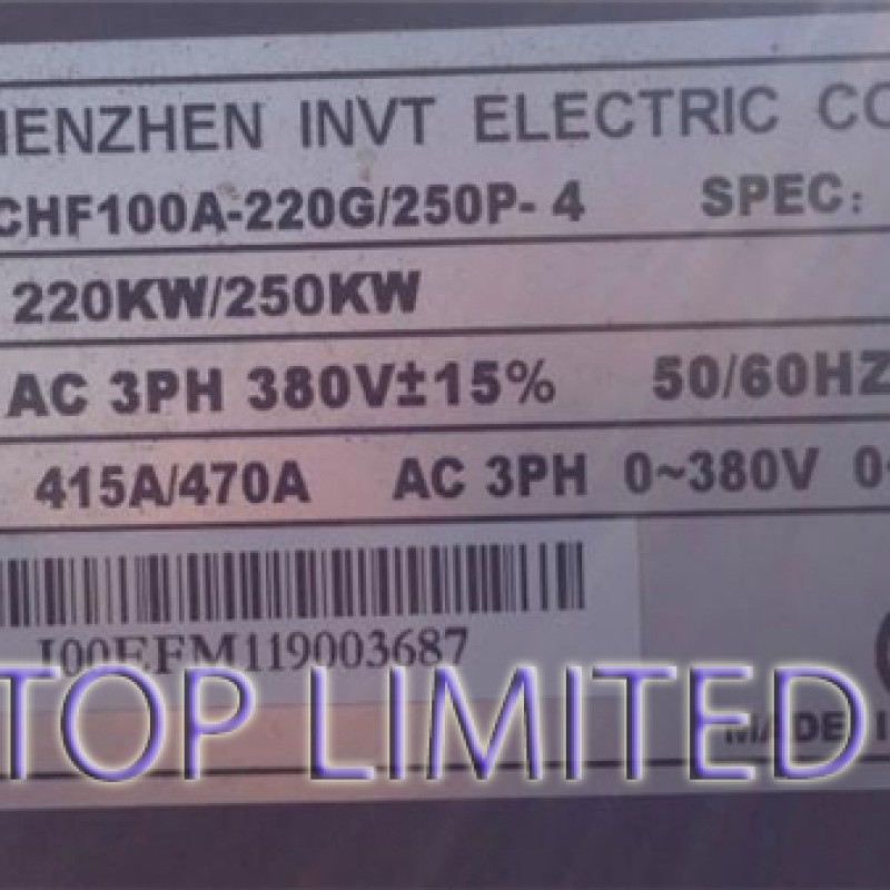 3-phase  380V 220.0/250.0KW 410/460A Input CHF100A-220G/250P-4 INVT Inverter NEW