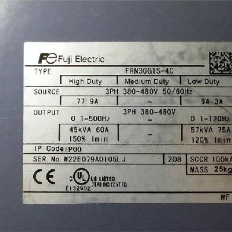 400V Three-phase 60A 30KW FRN30G1S-4C FUJI FRENIC-MEGA Inverter
