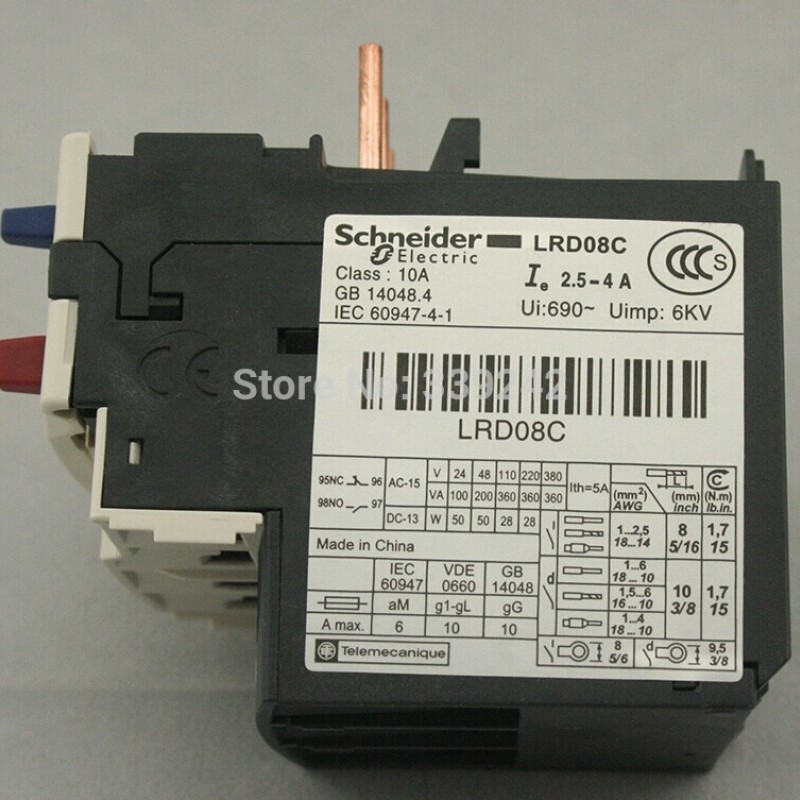 5pcs/Lot LRD08C TeSys D Thermal Overload Relays 2.5-4A New