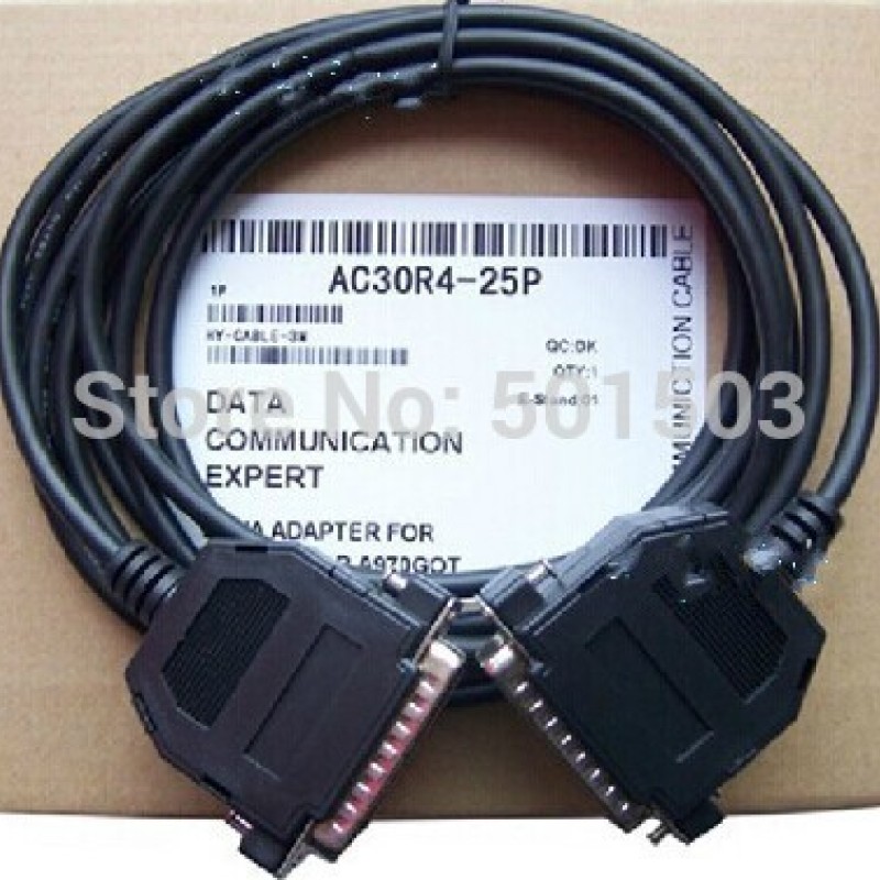AC30R4-25P PLC communication cable Connect Mitsubishi A970GOT HMI and FX2/ANS series programmer 25-pin male & 25-pin mal
