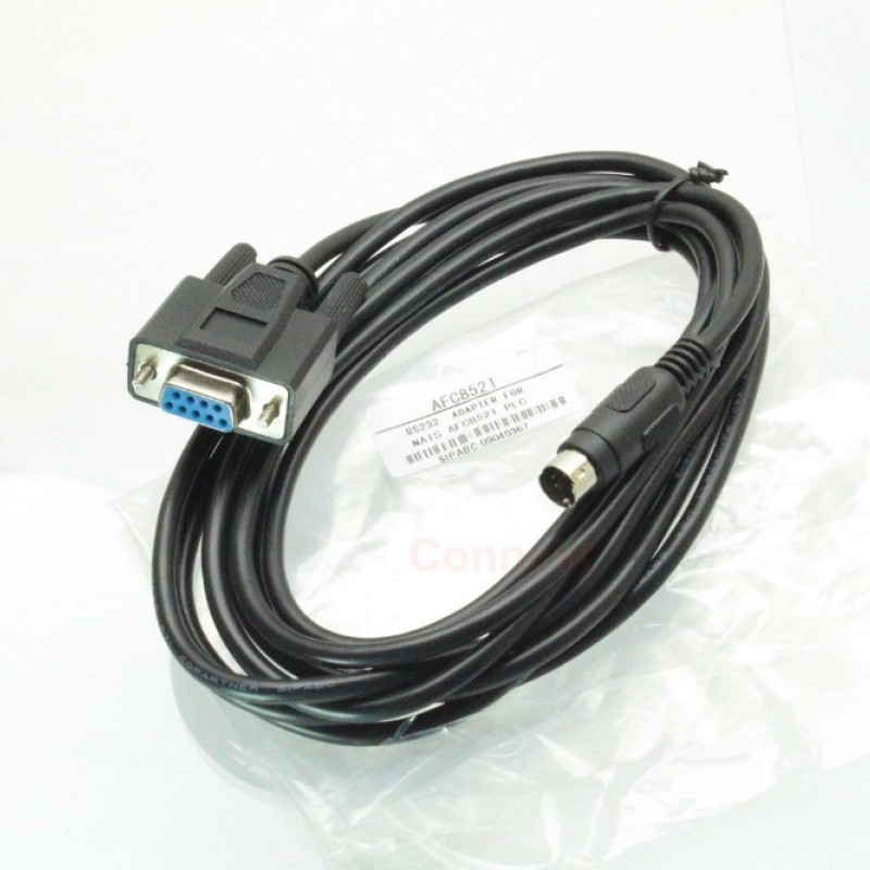AFC8521 Connecting cable for Panasonic FP0/FP2/FP-M series PLC to programmer Round 5-pin & 15-pin female Length:1m