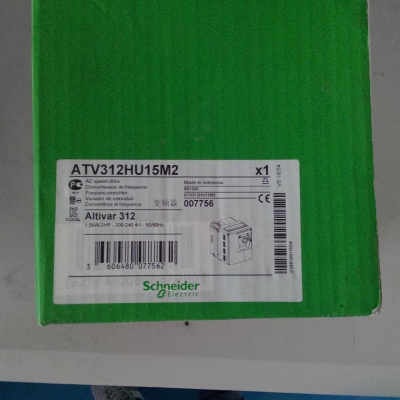 ATV312HU15M2 VFD Inverter  Input 1ph 220V Output 3ph 220V 8A 0.5~500Hz 1.5KW 2HP with EMC New