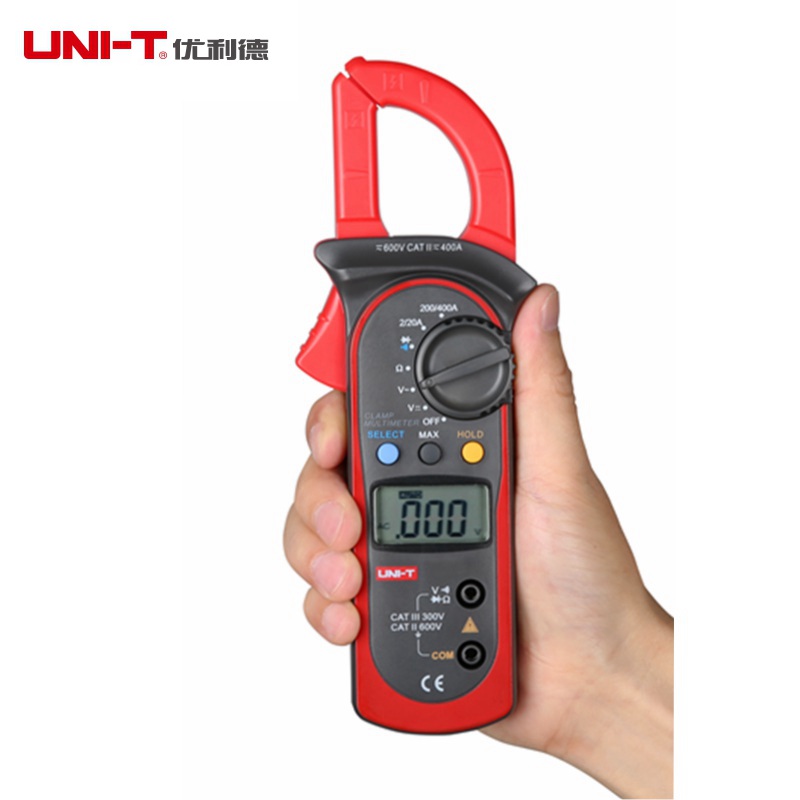 Clamp LCD Digital Multimeter AC DC Volt AC Amp Ohm Temp Tester UT202 UNI-T