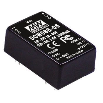 DCW08A-12 MEAN WELL 8W 9~18V Input 12V Regulated Dual Output DC-DC Converter Power Supply