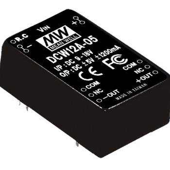 DCW12A-05 MEAN WELL 12W 9~18V Input 5V Regulated Dual Output DC-DC Converter Power Supply