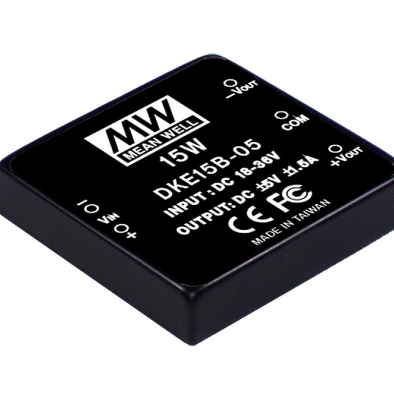 DKE15A-12 MEAN WELL 15W 9~18V Input 12V Dual Output DC-DC Converter Power Supply